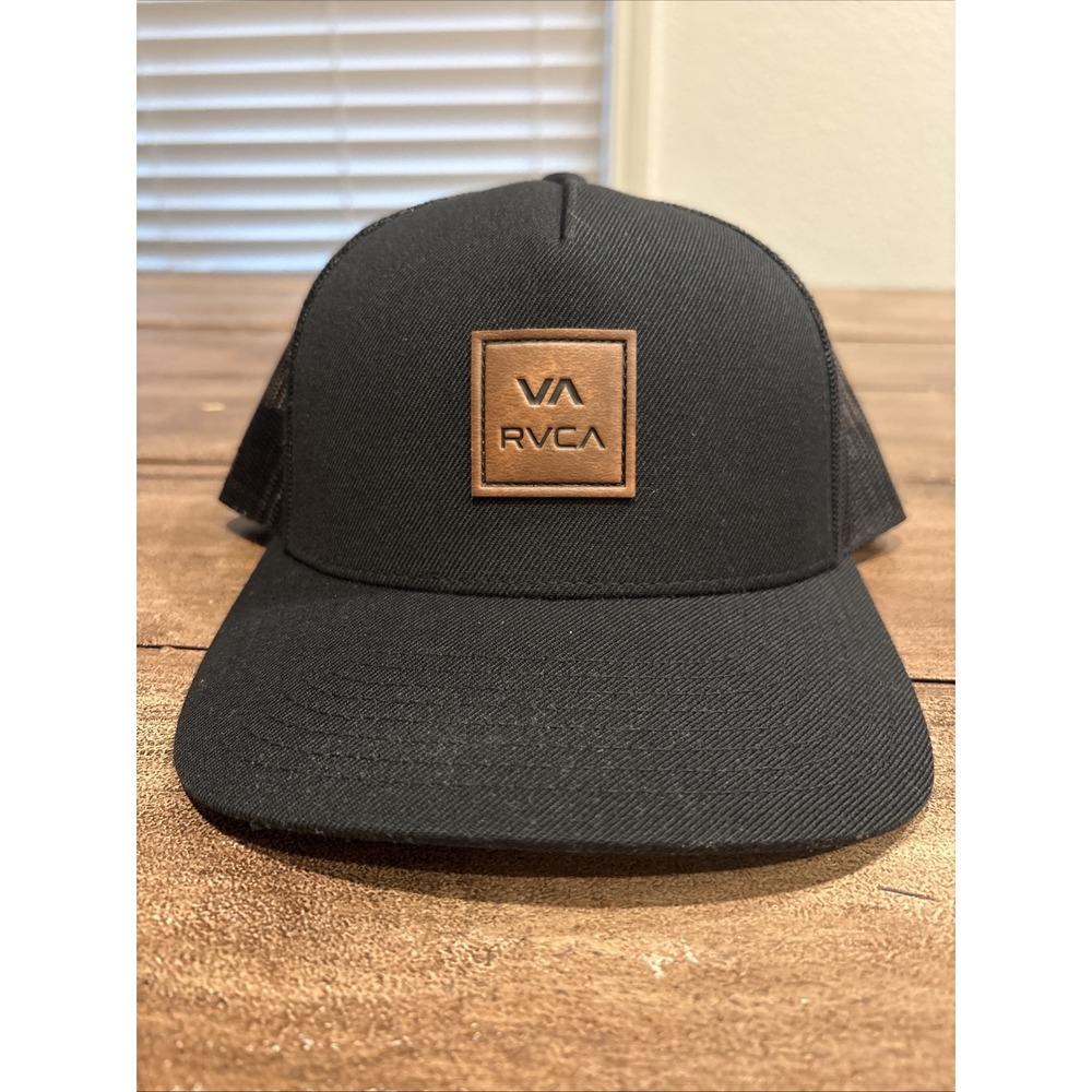 Rvca‎ Patch Black Curved Mesh Trucker MID FIT Mens Snapback Hat